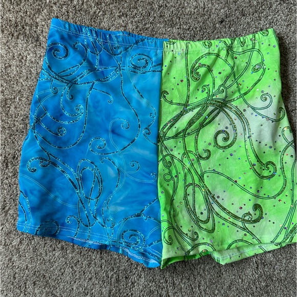 IHeartRaves Metallic Booty Shorts - Silver, Medium, Rave Festival Dance Shorts, High-Shine Polyester